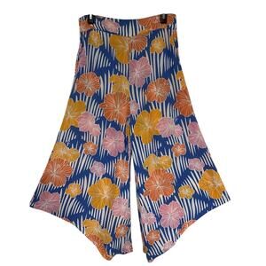 Ava Sky Wide Leg Crop Pants - Large